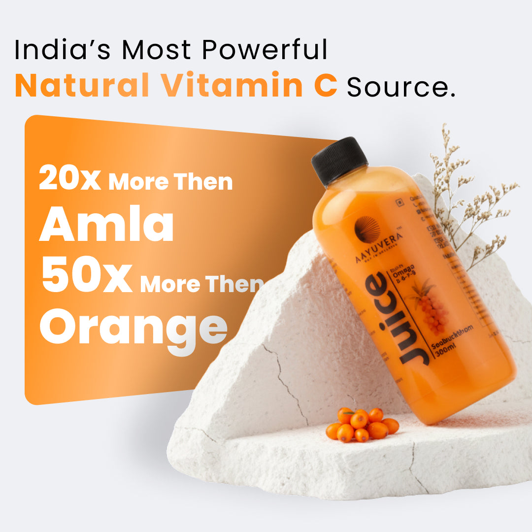 Aayuvera Sea Buckthorn Juice (Omega 3-6-7-9, Vitamins C)