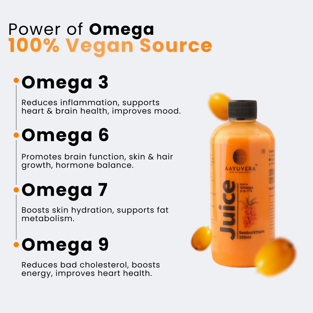 Aayuvera Sea Buckthorn Juice (Omega 3-6-7-9, Vitamins C)